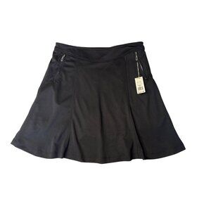 Monterey Club Womens Black Skort With Zippered Pockets Medium 8-10 Polyester/Spa